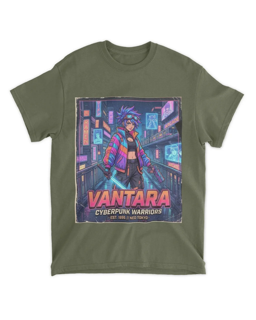 Retro 90s Anime Cyberpunk Warrior T-Shirt