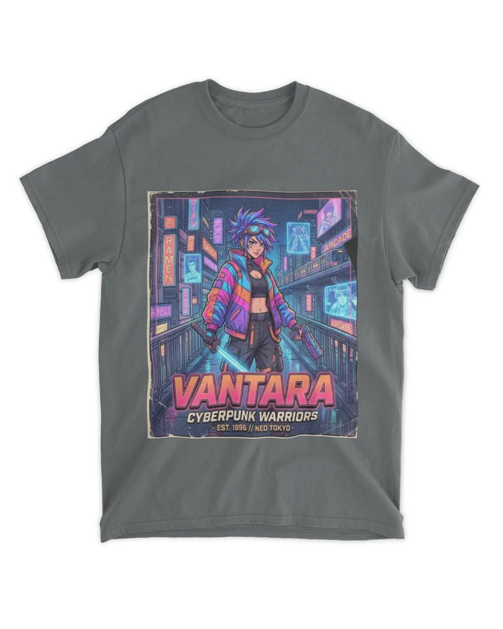 Retro 90s Anime Cyberpunk Warrior T-Shirt