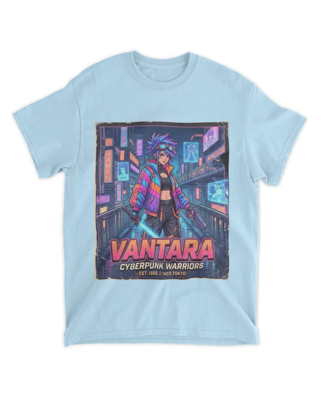Retro 90s Anime Cyberpunk Warrior T-Shirt