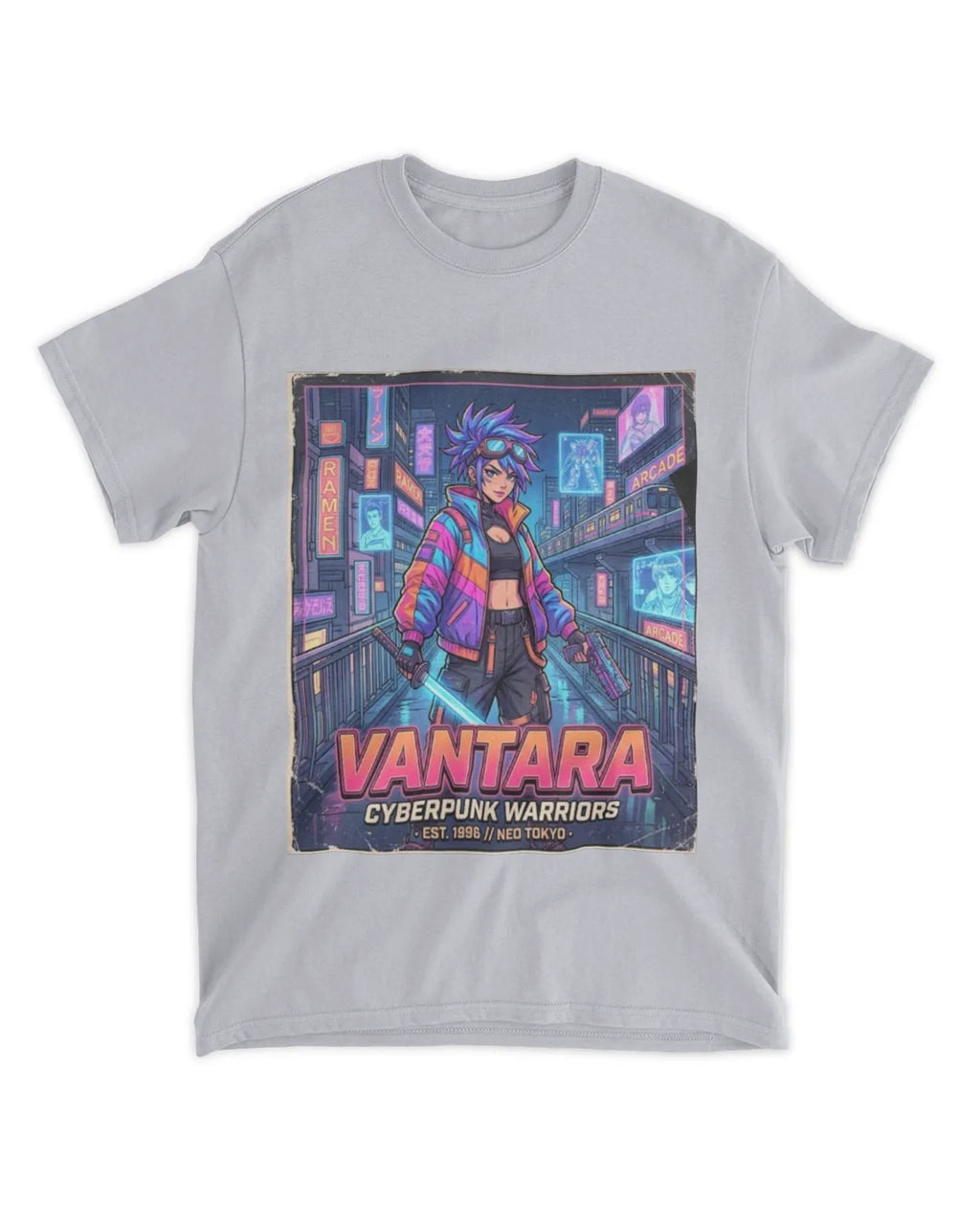 Retro 90s Anime Cyberpunk Warrior T-Shirt