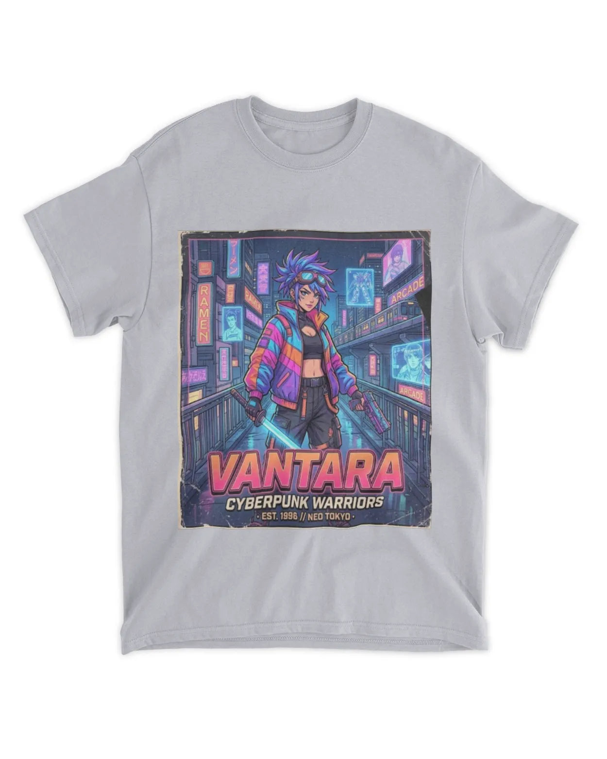 Retro 90s Anime Cyberpunk Warrior T-Shirt