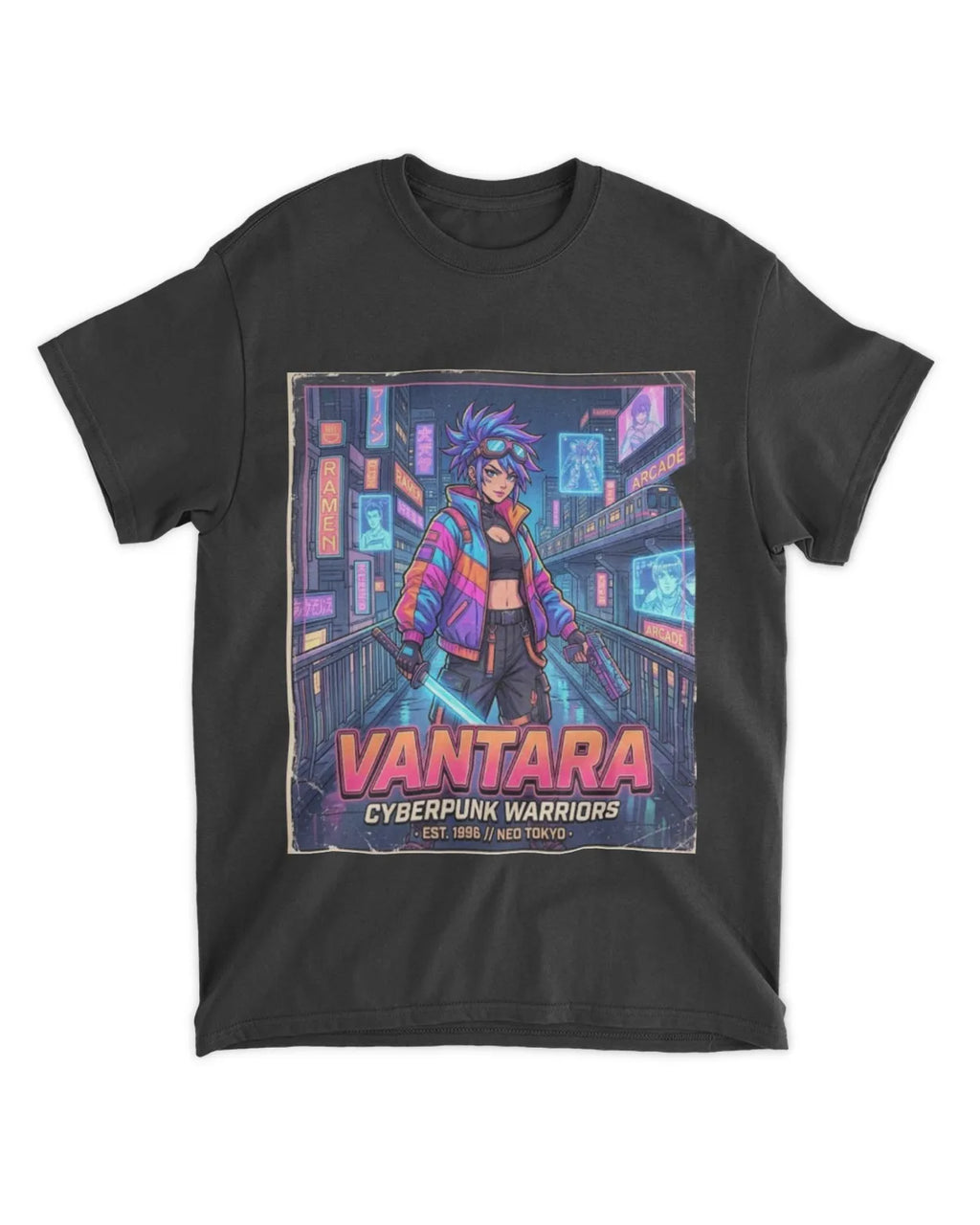Retro 90s Anime Cyberpunk Warrior T-Shirt