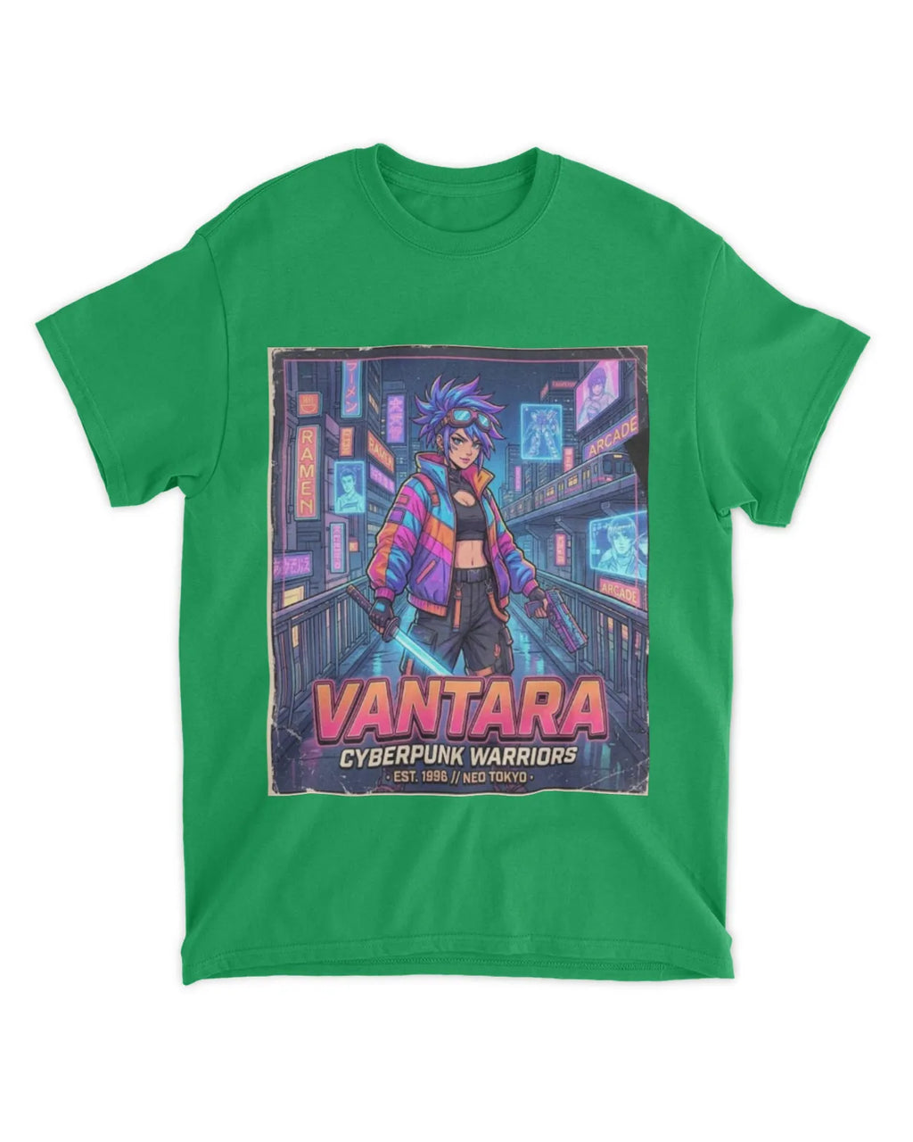Retro 90s Anime Cyberpunk Warrior T-Shirt